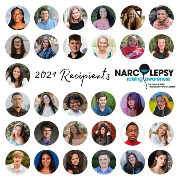 Photo collage of 2021 Jack & Julie Narcolepsy Scholarship recipients