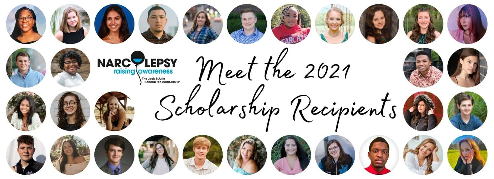 Photo collage of the 2021 Jack & Julie Narcolepsy Scholarship recipients