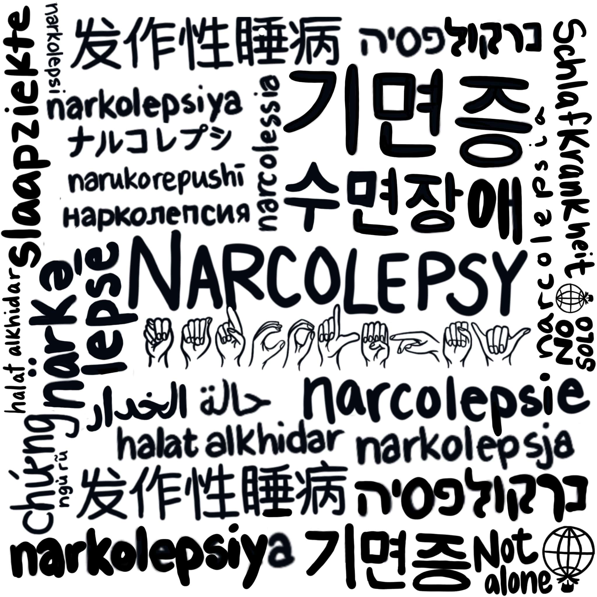 narcolepsy in world languages in white