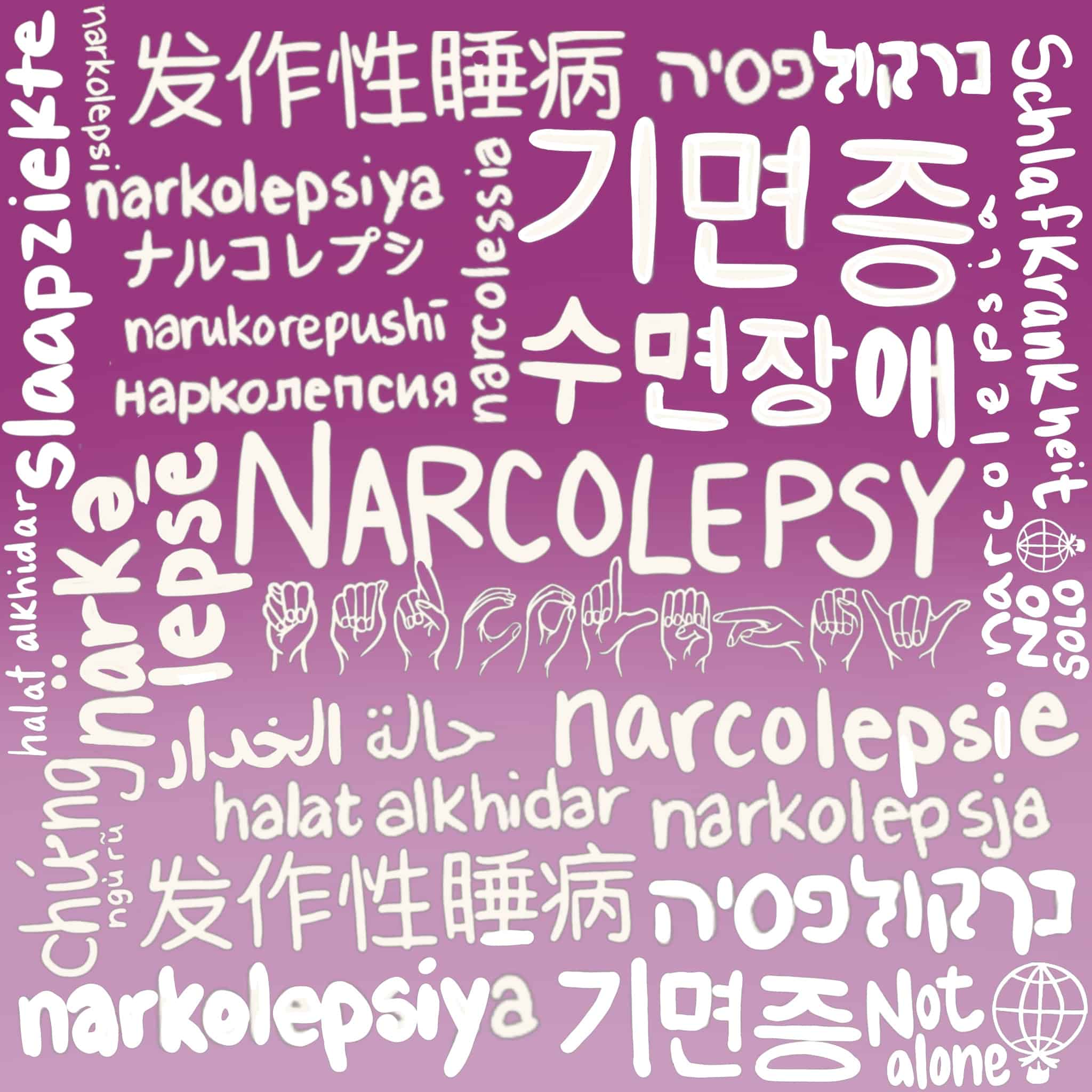 narcolepsy in world languages in purple