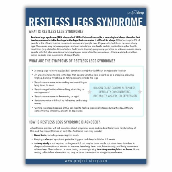 restless legs syndrome fact sheet